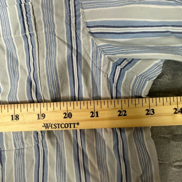VTG Ralph Lauren Jeans Co Striped Button Up Shirt Mens L Blue Gray 100% Cotton - Picture 9 of 14